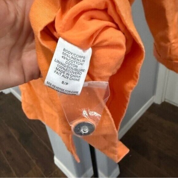 CAMI NYC Owen Linen Blazer In Papaya Bright Orange Summer Spring Jacket - Picture 5 of 12